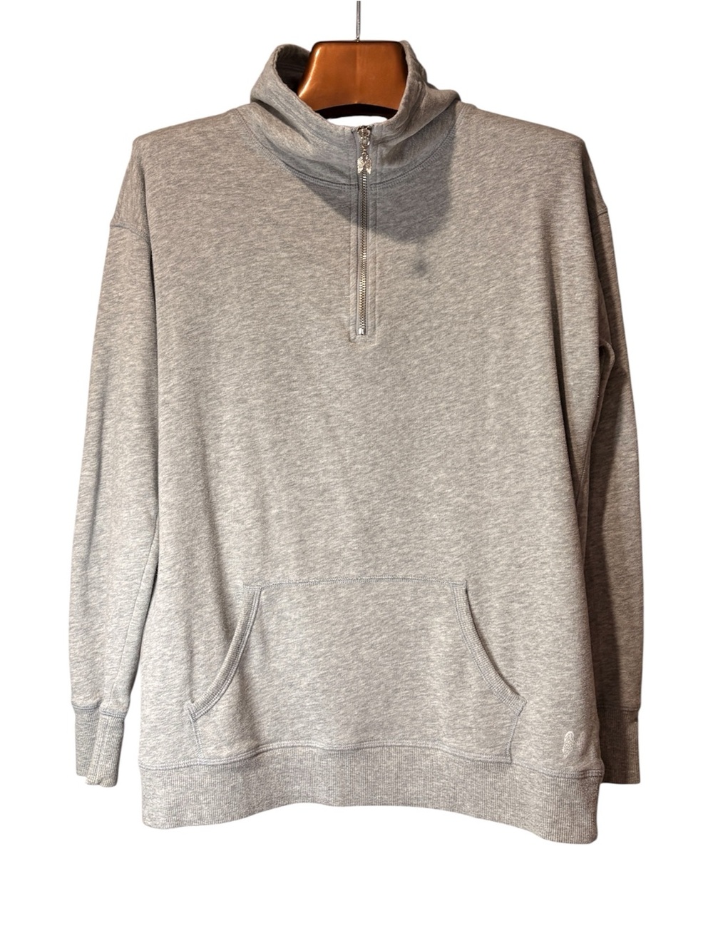 Victoria's Secret Light Gray Partial Zip Pullover Hoodie